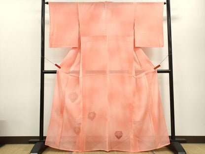 平和屋着物＊夏物 訪問着 絽 総刺繍 菱花文 暈し染め 正絹 逸品 CABB9707ze