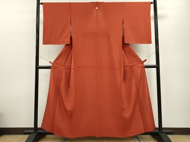 平和屋着物＊夏物 色無地 絽 樺色 正絹 逸品 CABB9708ze