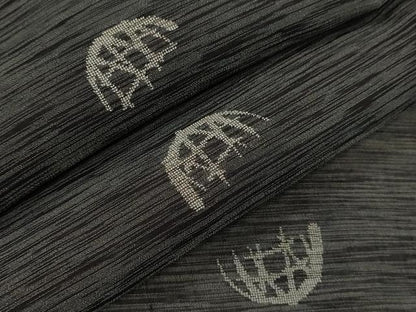 平和屋着物＊夏物 紗紬 霞籬文 黒地 正絹 逸品 CABB9710ze