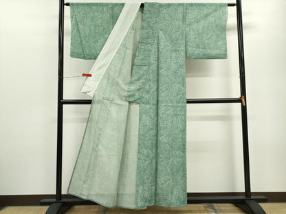 平和屋着物＊夏物 小紋 絽 亀甲流水文 洗える着物 CABB9715ze