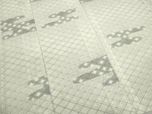 平和屋着物＊夏物 小紋 絽 エ霞七宝文 洗える着物 CABB9718ze