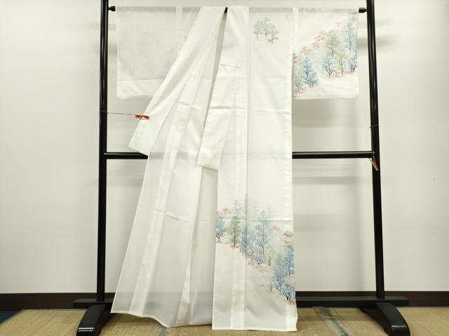 平和屋着物＊夏物 訪問着 絽 樹林文 洗える着物 CABB9719ze