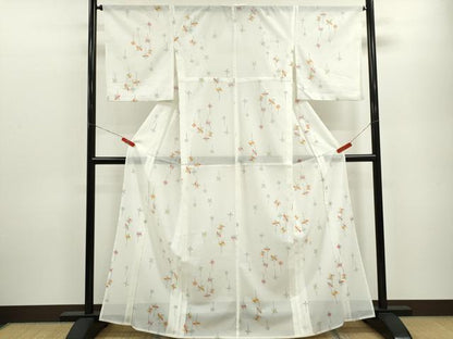 平和屋着物＊夏物 小紋 絽 風車 洗える着物 CABB9723ze