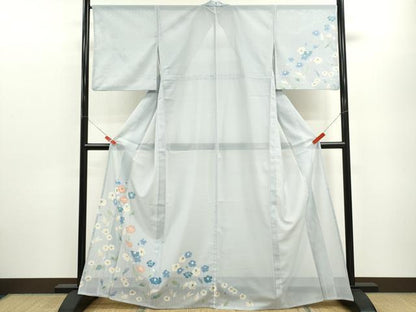 平和屋着物＊夏物 訪問着 絽 草花文 金彩 洗える着物 CABB9724ze