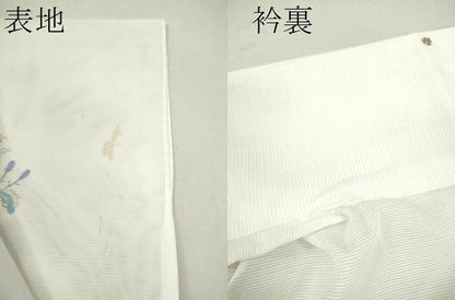 平和屋着物＊夏物 訪問着 絽 雪輪重ね流水草花文 金彩 洗える着物 CABB9725ze