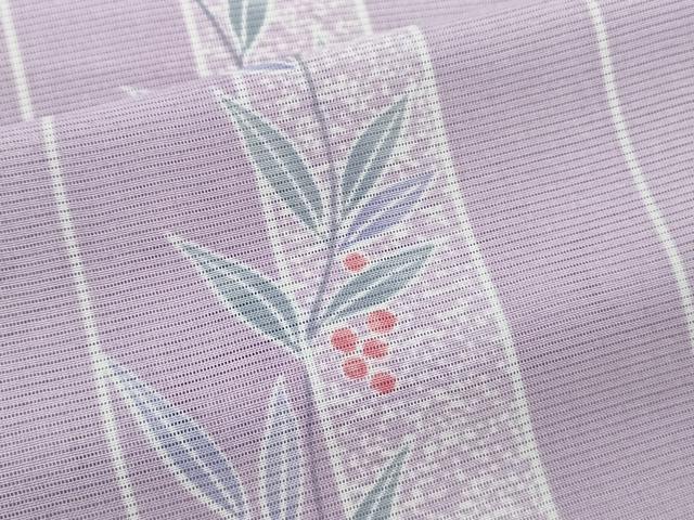 平和屋着物＊夏物 小紋 絽 縞 南天文 たたき染め 洗える着物 CABB9726ze