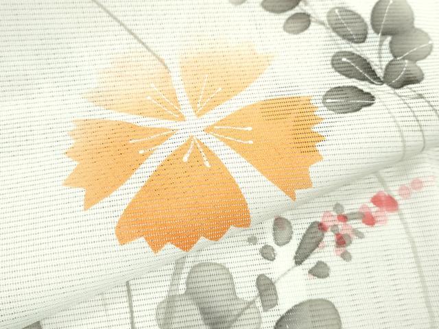 平和屋着物＊夏物 訪問着 絽 手描き 草花文 洗える着物 CABB9729ze
