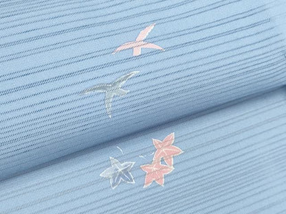 平和屋着物＊夏物 小紋 変わり絽 立波花鳥文 さんび謹製 洗える着物 CABB9730ze