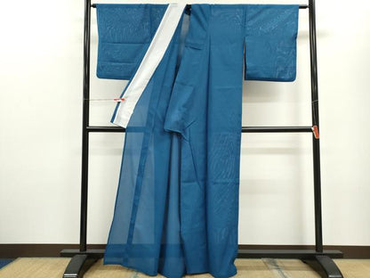 平和屋着物＊夏物 色無地 絽 紺瑠璃色 洗える着物 CABB9735ze