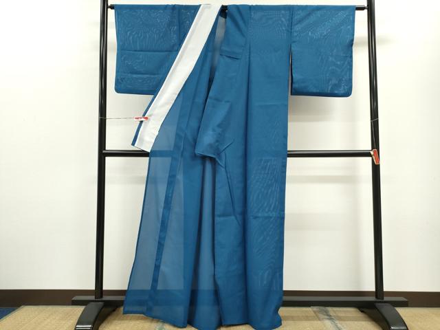 平和屋着物＊夏物 色無地 絽 紺瑠璃色 洗える着物 CABB9735ze