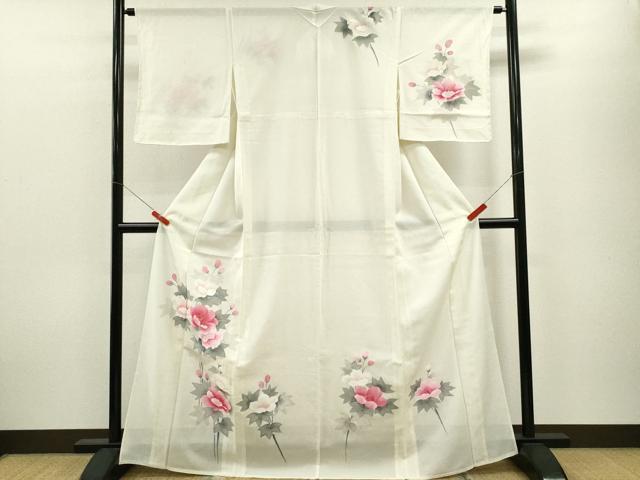 平和屋着物＊夏物 訪問着 絽 手描き 枝花文 正絹 逸品 未使用 CABB9740ze