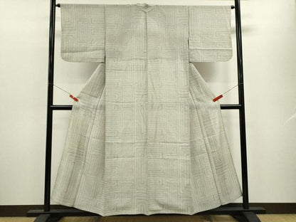 平和屋着物＊夏物 本場大島紬 夏大島 白大島 7マルキ 吉祥文 正絹 逸品 CABB9742ze