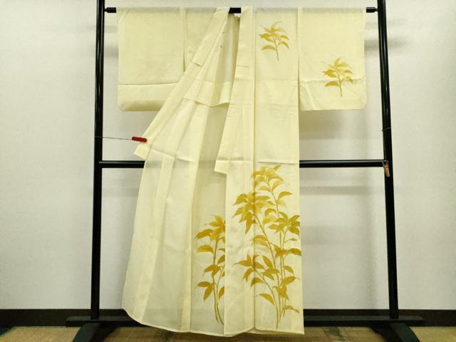 平和屋着物＊夏物 訪問着 絽 枝花文 銀彩 正絹 逸品 CABB9746ze