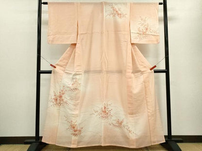 平和屋着物＊夏物 訪問着 絽 籬草花文 暈し染め 正絹 逸品 CABB9748ze