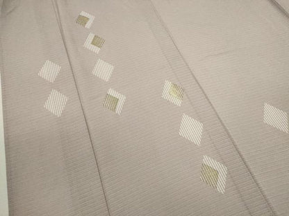 平和屋着物＊夏物 訪問着 変わり絽 刺繍 菱吉祥文 金彩 正絹 逸品 CABB9751ze