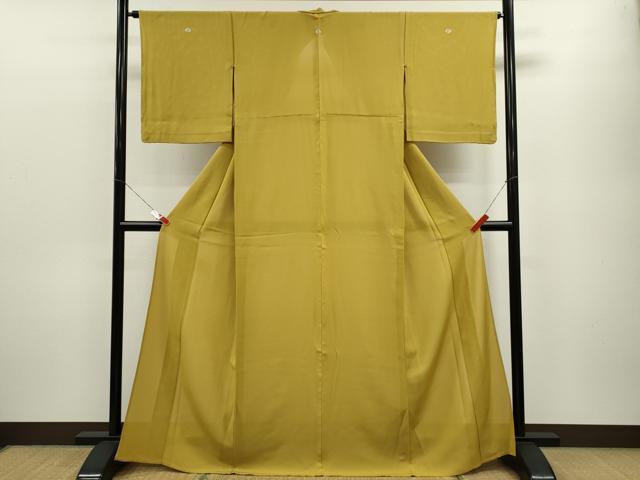 平和屋着物＊夏物 色無地 絽 芥子色 正絹 逸品 CABB9754ze