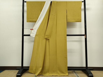 平和屋着物＊夏物 色無地 絽 芥子色 正絹 逸品 CABB9754ze