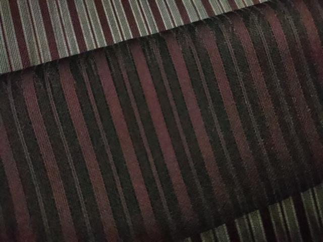 平和屋着物＊夏物 小紋 紗 縞 黒地 正絹 逸品 CABB9756ze