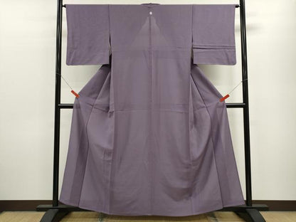 平和屋着物＊夏物 色無地 絽 葡萄色 正絹 逸品 CABB9767ze