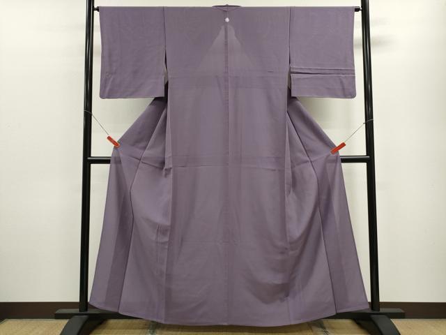 平和屋着物＊夏物 色無地 絽 葡萄色 正絹 逸品 CABB9767ze