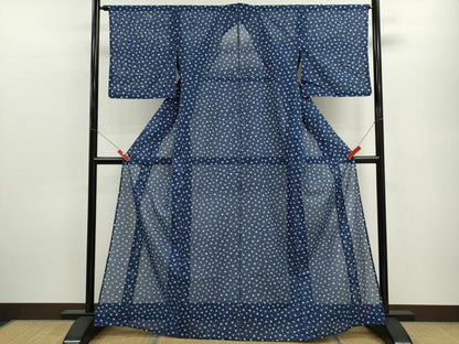 平和屋着物＊夏物 撫松庵 小紋・浴衣兼用 絽 千鳥 洗える着物 未使用 CABB9769ze