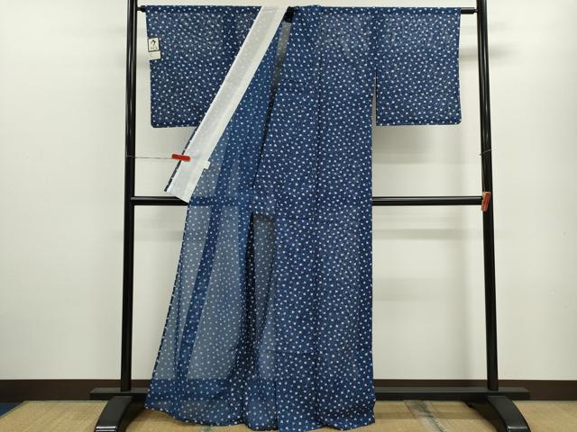 平和屋着物＊夏物 撫松庵 小紋・浴衣兼用 絽 千鳥 洗える着物 未使用 CABB9769ze