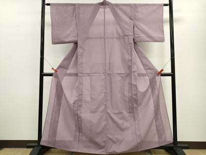 平和屋着物＊夏物 色無地 絽 梅鼠色 洗える着物 CABB9772ze