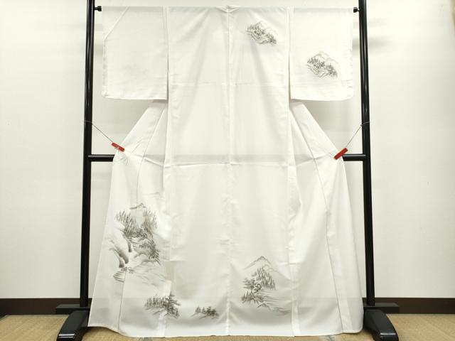 平和屋着物＊夏物 訪問着 絽 人物風景文 暈し染め 洗える着物 CABB9773ze