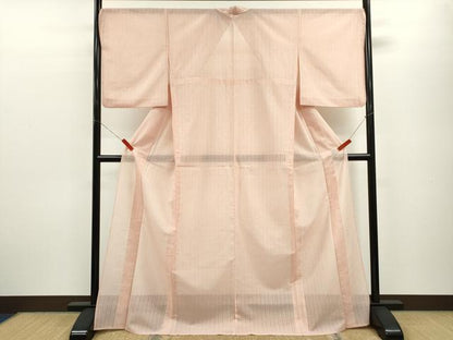 平和屋着物＊夏物 小紋 変わり縦絽 花尽くし 洗える着物 CABB9775ze