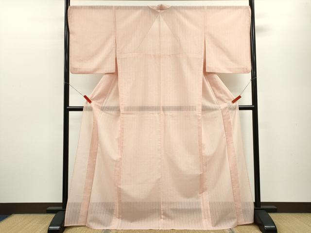 平和屋着物＊夏物 小紋 変わり縦絽 花尽くし 洗える着物 CABB9775ze