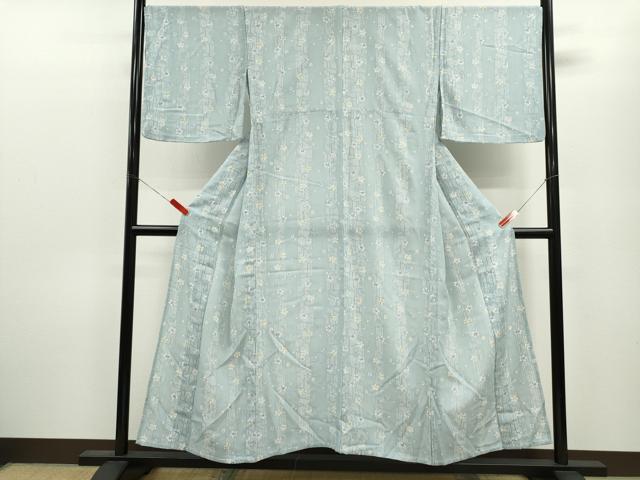 平和屋着物＊夏物 小紋 紗 舞花文 洗える着物 CABB9776ze