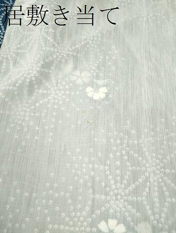 平和屋着物＊夏物 小紋 絽 麻の葉草花文 洗える着物 CABB9780ze