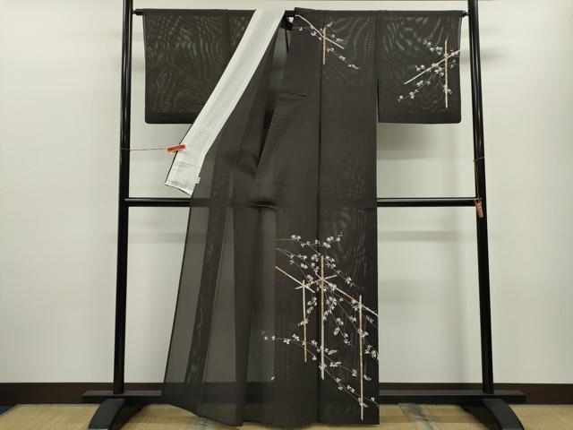 平和屋着物＊夏物 訪問着 絽 枝花文 金彩 正絹 逸品 CABB9783ze