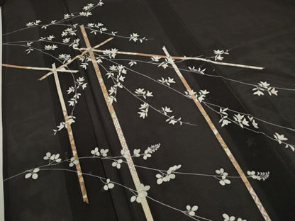 平和屋着物＊夏物 訪問着 絽 枝花文 金彩 正絹 逸品 CABB9783ze