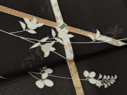 平和屋着物＊夏物 訪問着 絽 枝花文 金彩 正絹 逸品 CABB9783ze