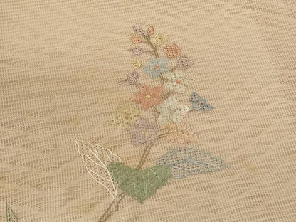 平和屋着物＊夏物 中国三大刺繍 スワトウ刺繍 訪問着 紗 総刺繍 枝花文 暈し染め 正絹 逸品 CABB9791ze