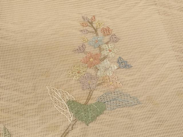 平和屋着物＊夏物 中国三大刺繍 スワトウ刺繍 訪問着 紗 総刺繍 枝花文 暈し染め 正絹 逸品 CABB9791ze