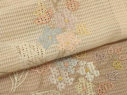 平和屋着物＊夏物 中国三大刺繍 スワトウ刺繍 訪問着 紗 総刺繍 枝花文 暈し染め 正絹 逸品 CABB9791ze