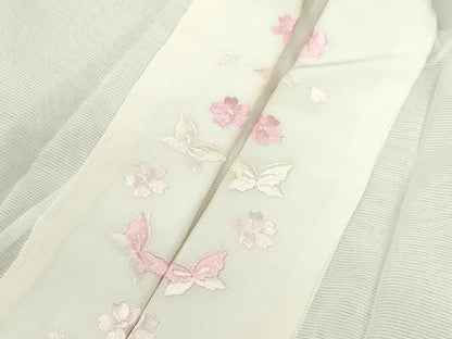 平和屋着物＊夏物 長襦袢 絽 半衿刺繍 洗える着物 CABB9794ze