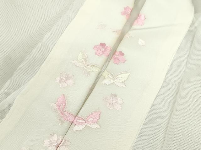 平和屋着物＊夏物 長襦袢 絽 半衿刺繍 洗える着物 CABB9794ze