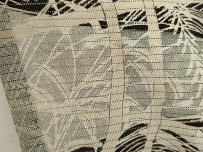 平和屋着物＊夏物 アンティーク 黒留袖 駒刺繍 絽 吉祥千鳥草花丸文 暈し染め 銀糸 正絹 逸品 CABB9800ze
