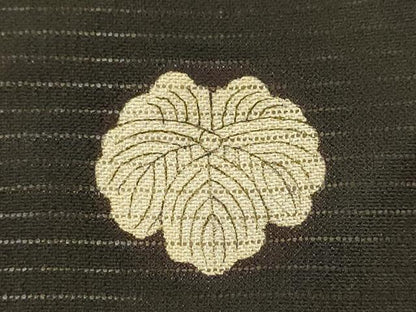 平和屋着物＊夏物 アンティーク 黒留袖 駒刺繍 絽 吉祥千鳥草花丸文 暈し染め 銀糸 正絹 逸品 CABB9800ze
