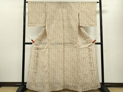 平和屋着物＊夏物 小千谷ちぢみ 菱吉祥文 麻 逸品 CABB9804ze