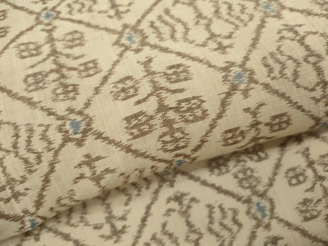 平和屋着物＊夏物 小千谷ちぢみ 菱吉祥文 麻 逸品 CABB9804ze
