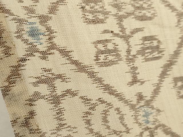 平和屋着物＊夏物 小千谷ちぢみ 菱吉祥文 麻 逸品 CABB9804ze