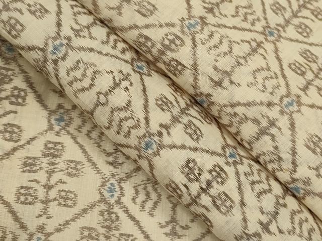 平和屋着物＊夏物 小千谷ちぢみ 菱吉祥文 麻 逸品 CABB9804ze