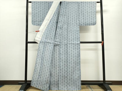 平和屋着物＊夏物 小千谷ちぢみ 麻の葉文様 麻 逸品 CABB9805ze