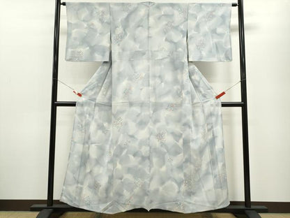 平和屋着物＊夏物 小紋 絽 花籠文 暈し染め 正絹 逸品 CABB9808ze