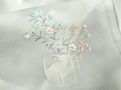 平和屋着物＊夏物 小紋 絽 花籠文 暈し染め 正絹 逸品 CABB9808ze