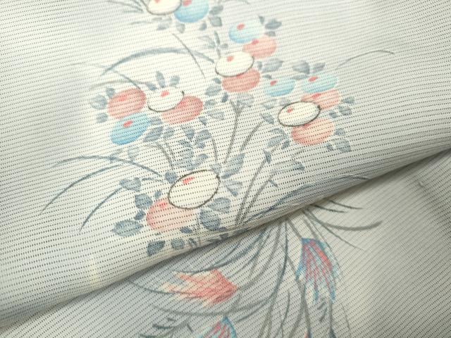平和屋着物＊夏物 小紋 絽 花籠文 暈し染め 正絹 逸品 CABB9808ze